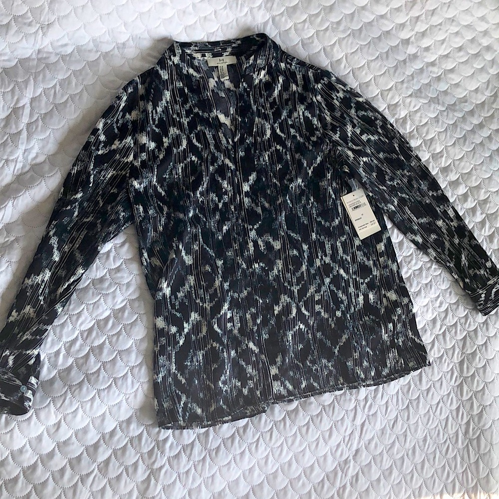 Log sleeve patterned shirt by Halston..price still on!